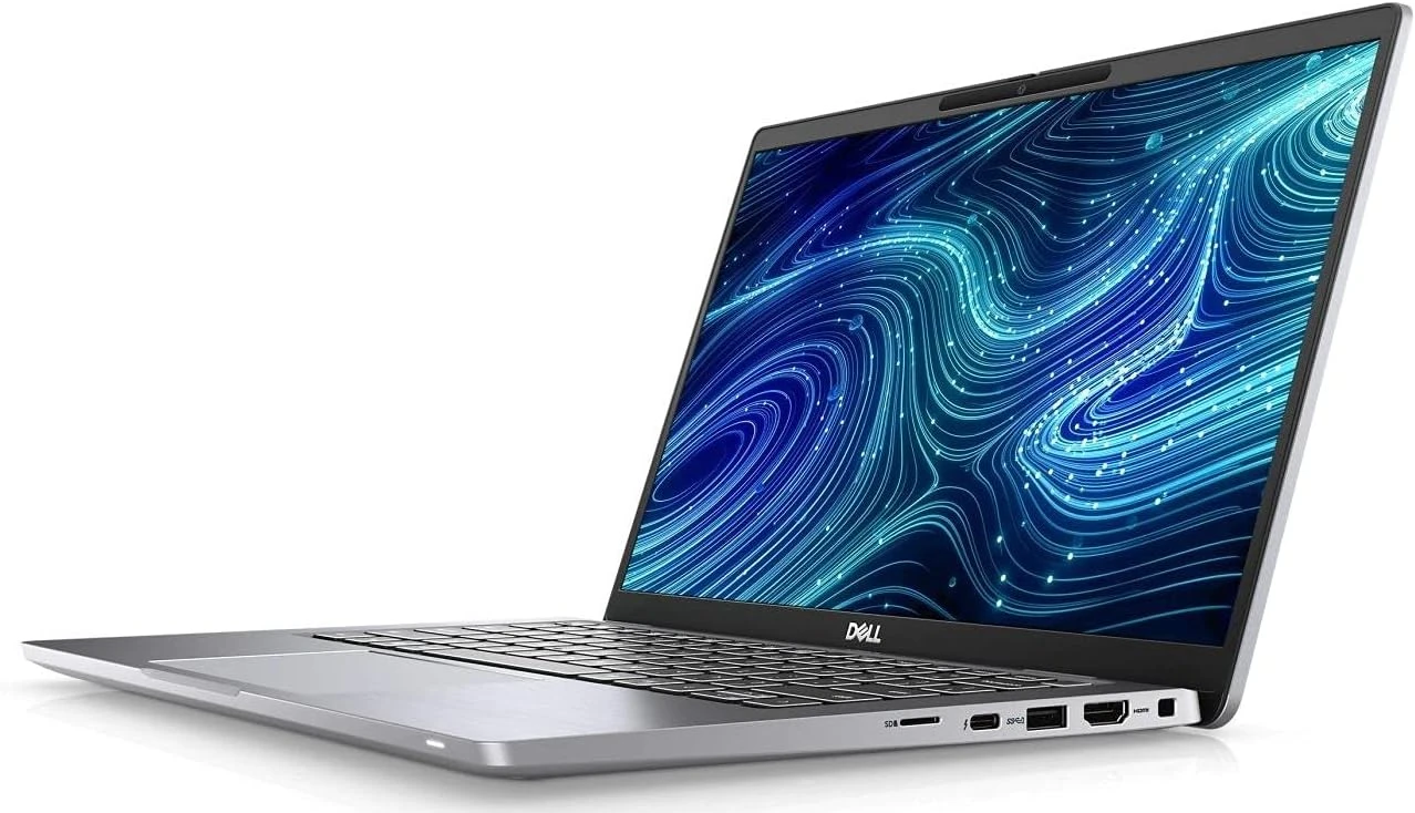 Dell Latitude 7420 laptop, open, front-angle view